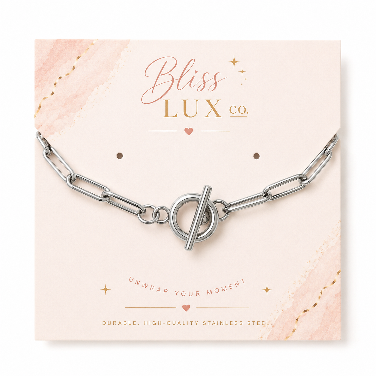BlissLUX Link Collection Toggle Clasp Bracelet