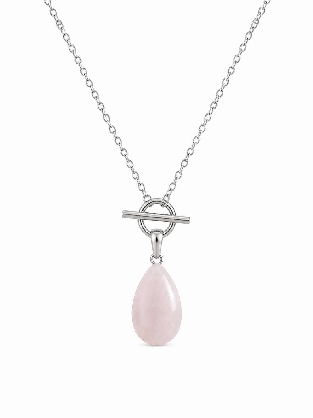 BlissLUX Link Collection | Rose Quartz Teardrop Necklace