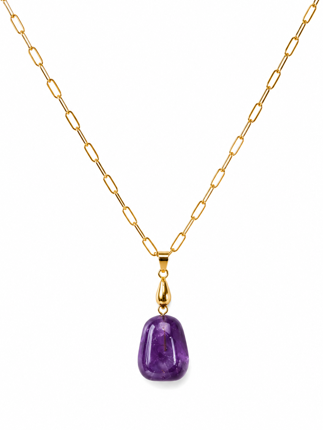 BlissLUX Link Collection | Natural Amethyst Pendant Necklace
