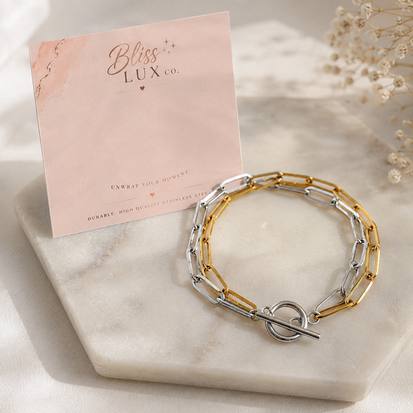 BlissLUX Link Collection Mixed Metal Bracelet